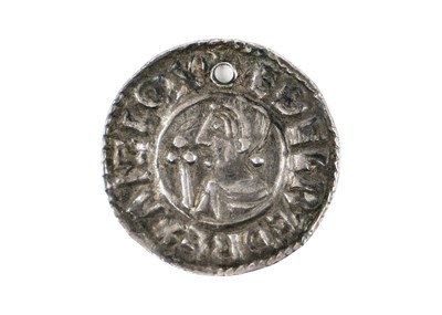 Lot 139 - Aethelred II short cross penny - holed