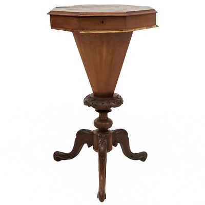 Lot 61 - A Victorian mahogany octagonal work table.