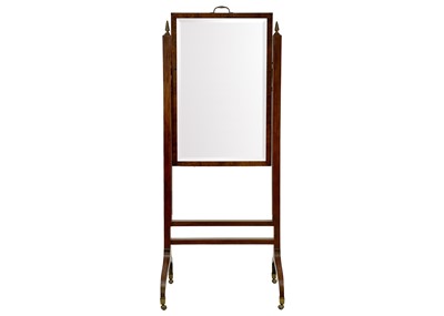 Lot 156 - A Regency mahogany rise and fall cheval mirror.