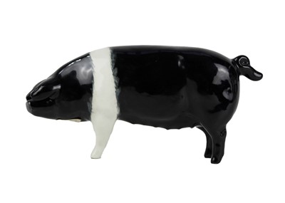 Lot 489 - Two Beswick Wessex Saddleback pigs.