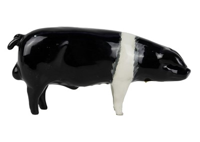 Lot 489 - Two Beswick Wessex Saddleback pigs.