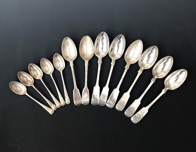 Lot 2038 - A quantity of silver comprising six dessert...