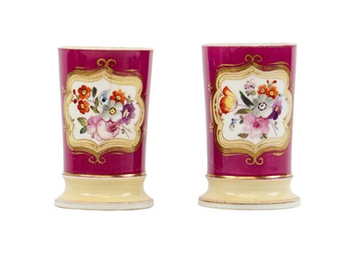 Lot 434 - Two mid Victorian terracotta classical design vases.