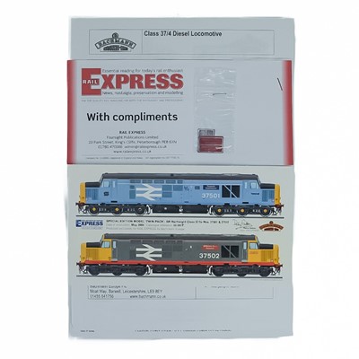 Lot 570 - BR English Electric Class 37 "OO" boxed special twin pack Bachmann models