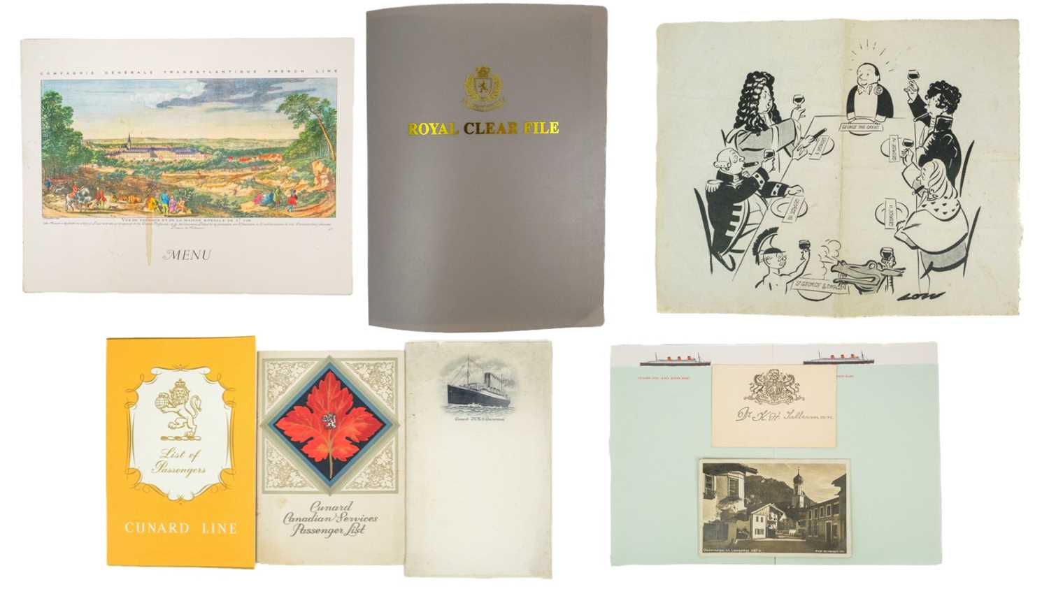 Lot 408 - 'Cunard' menus.