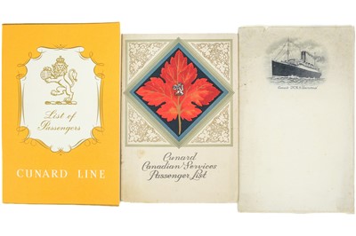 Lot 408 - 'Cunard' menus.