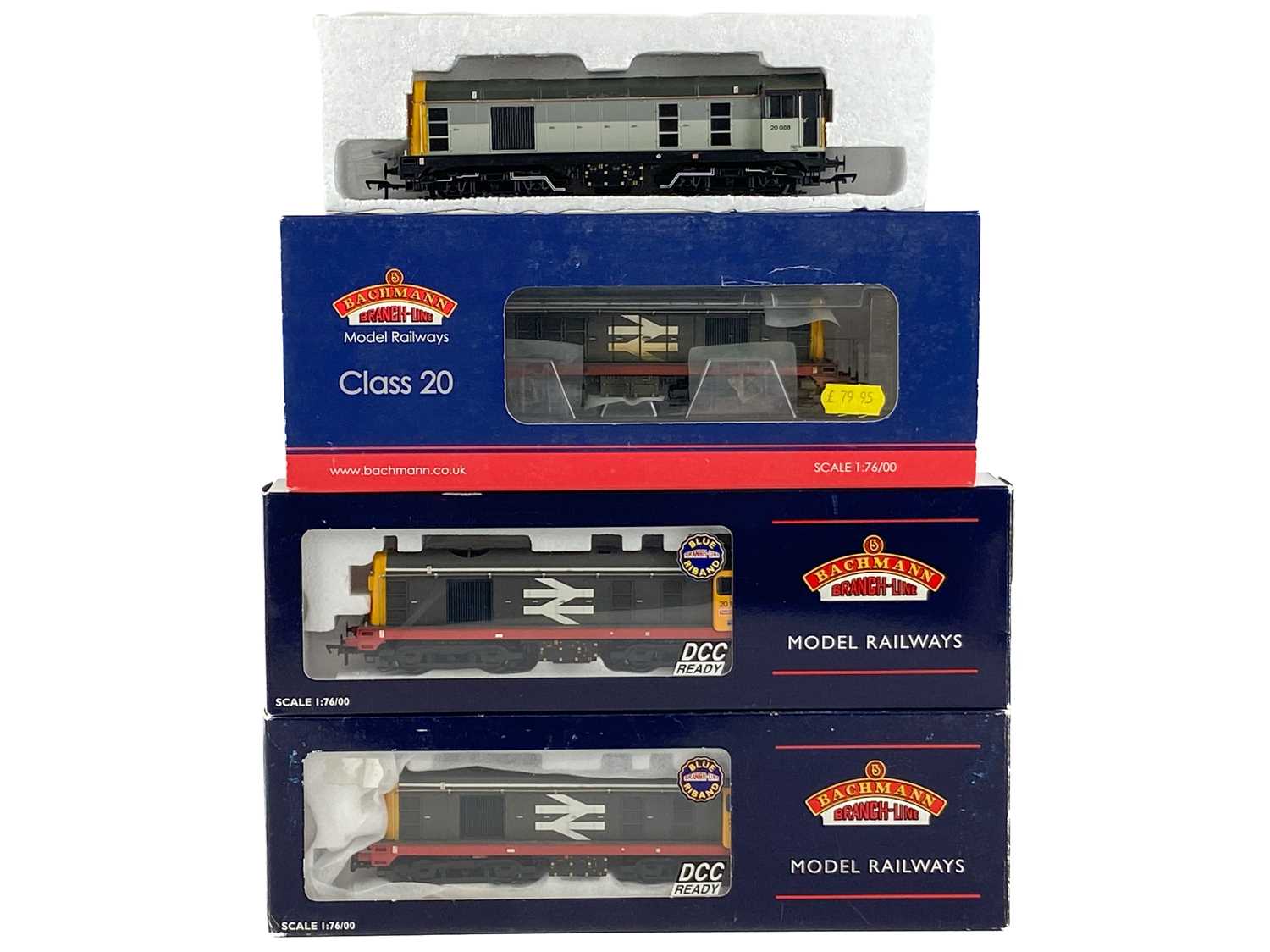 Lot 582 - BR class 20 Bachmann boxed Railfreight livered "Chopper" (x4)