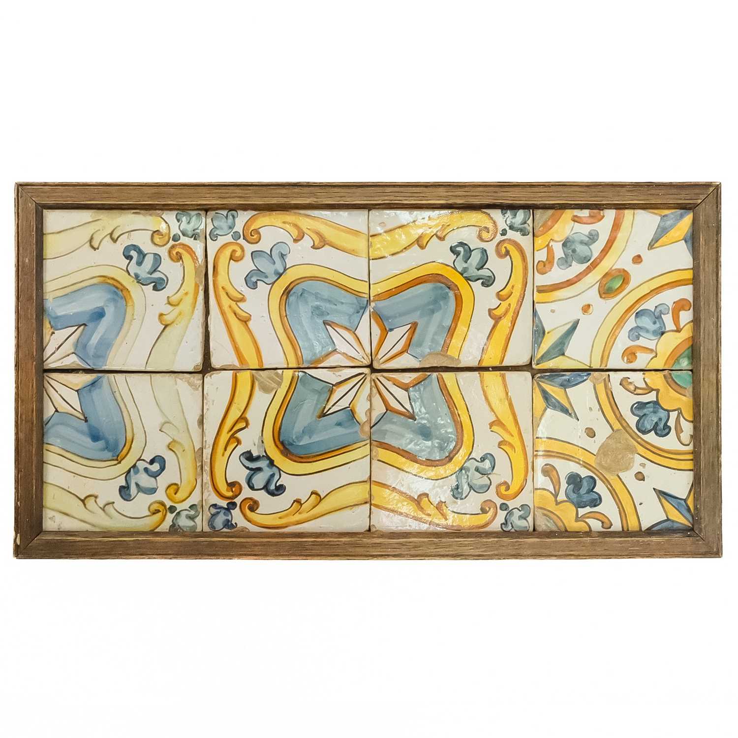 Lot 98 - A group of six Iberian faience tiles.