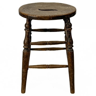 Lot 370 - A Victorian elm top stool.