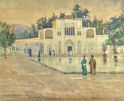 Lot 119 - P. Macgregor Wilson RSW, (1928-1960), entitled 'HM THE SHAHS PALACE, TEHERAN'.