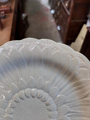 Lot 240 - A pair of Wedgwood Drabware sunflower moulded plates.