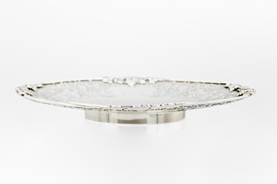 Lot 117 - A modern silver oval fruit dish by Cooper Brothers & Sons.