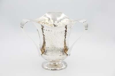 Lot 141 - An Arts & Crafts silver Tyg or Loving Cup by Thomas Edward Atkins.