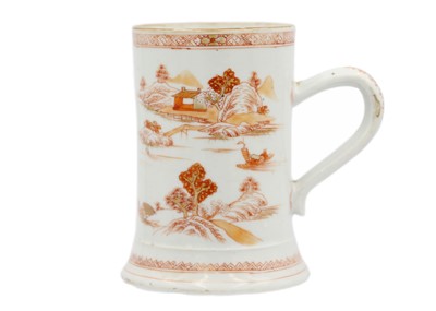 Lot 221 - Two Chinese porcelain tankards, 18th century.