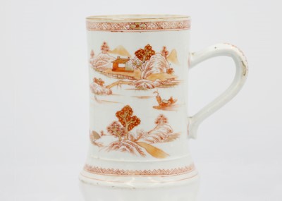 Lot 221 - Two Chinese porcelain tankards, 18th century.