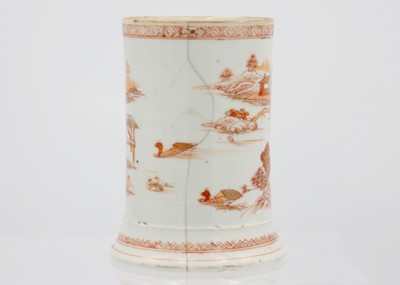 Lot 221 - Two Chinese porcelain tankards, 18th century.