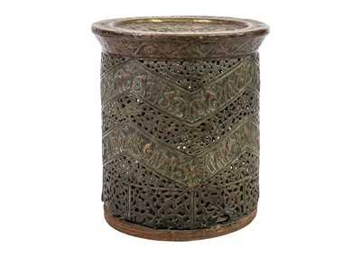 Lot 8 - A Cairoware brass occasional table, circa 1900.