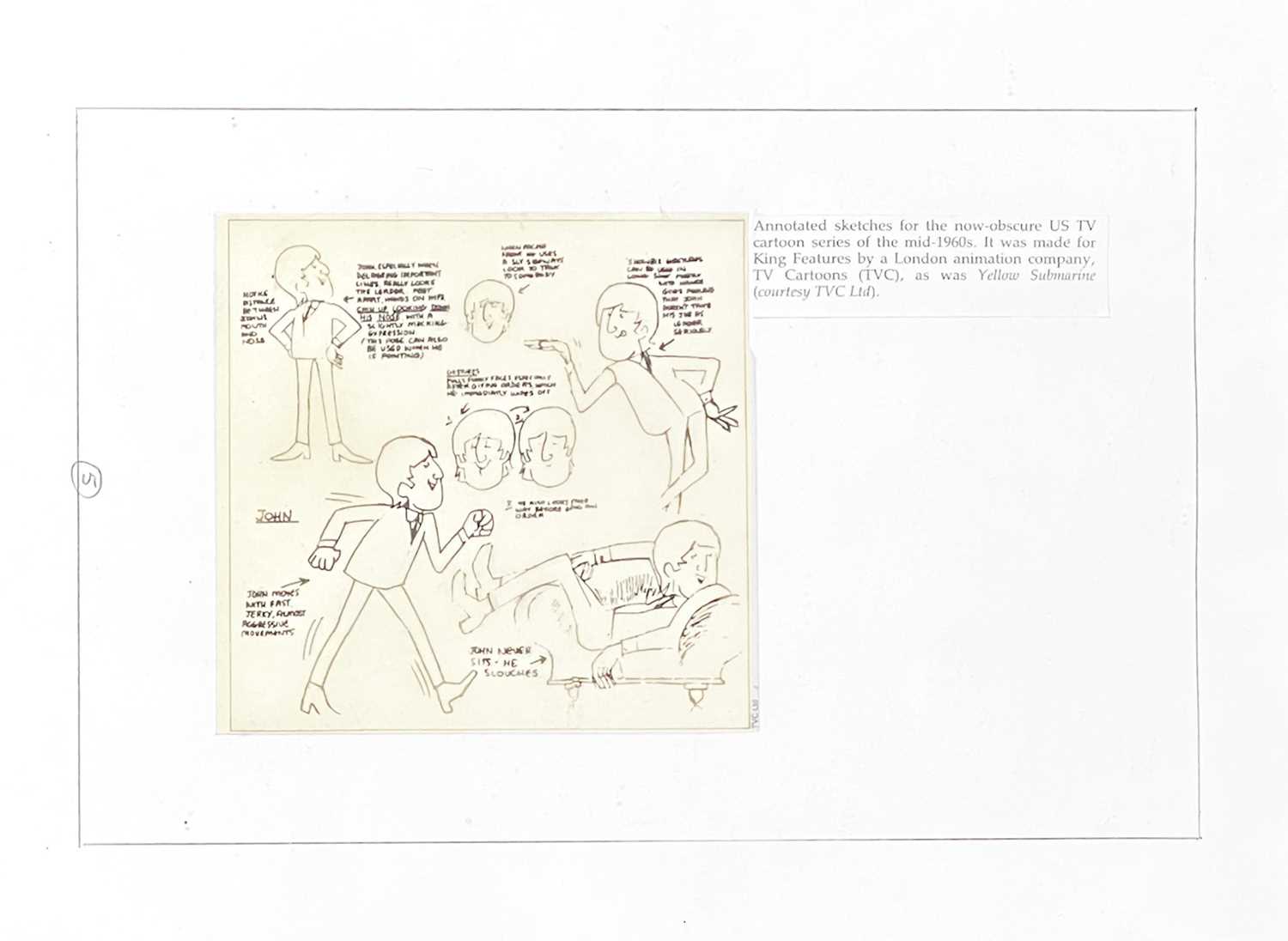 Lot 80 - The Beatles; annotated production drawing for the cartoon series.