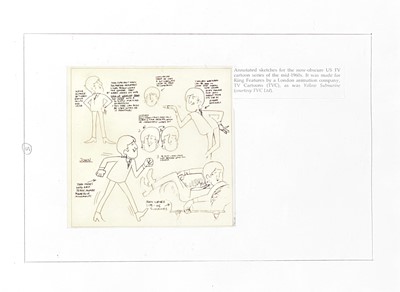 Lot 80 - The Beatles; annotated production drawing for the cartoon series.
