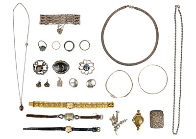 Lot 333 - A selection of costume jewellery, including silver.