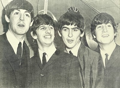 Lot 129 - The Beatles; black & white print.