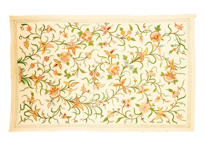 Lot 1582 - A large 20th century crewelwork panel.