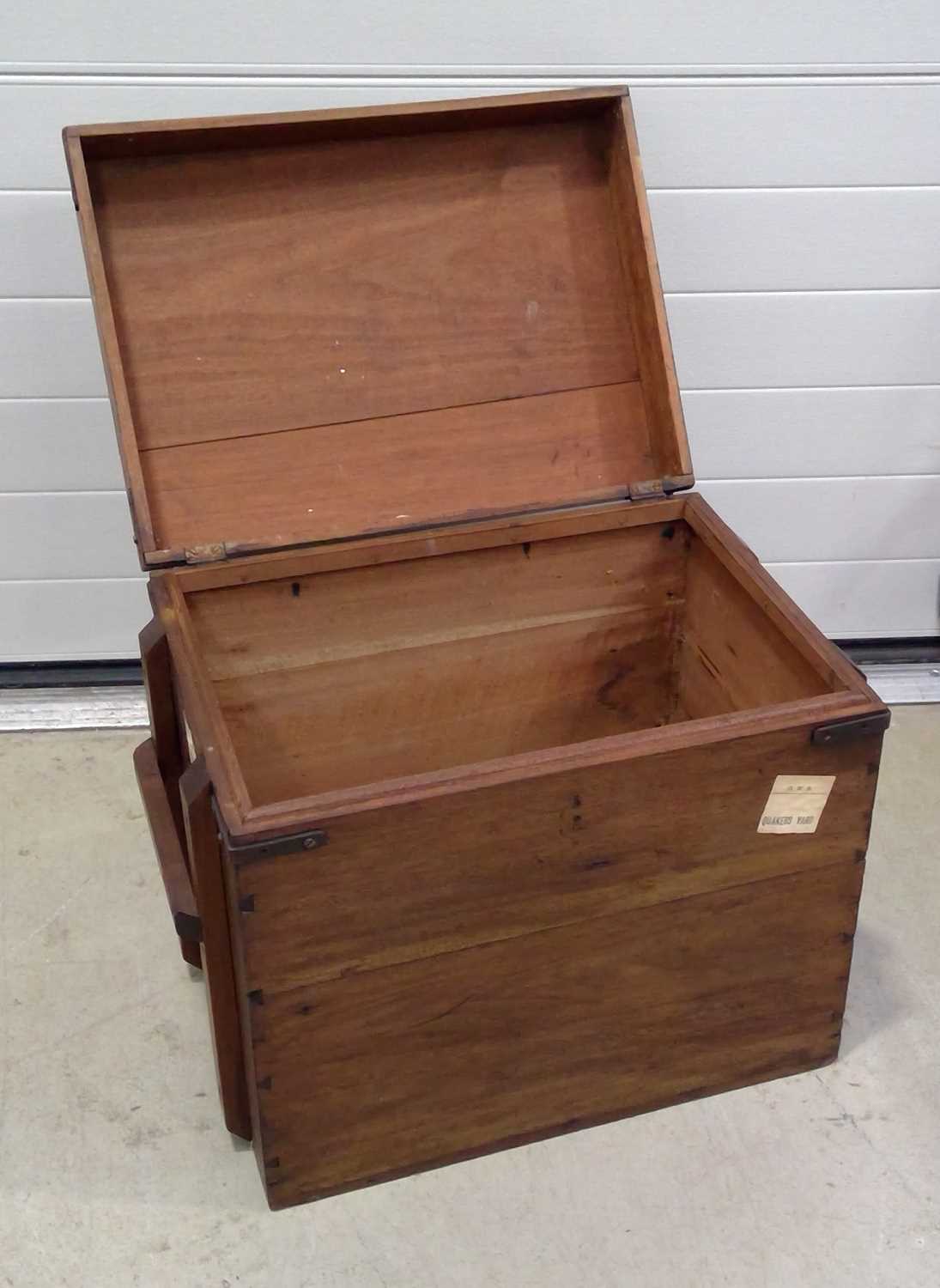 Lot 144 - A Hardwood Reproduction Travel Trunk. 58cm x