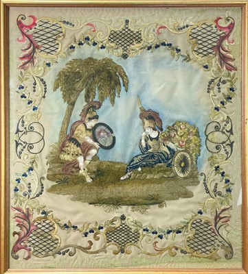 Lot 106 - An early George III silk work picture.