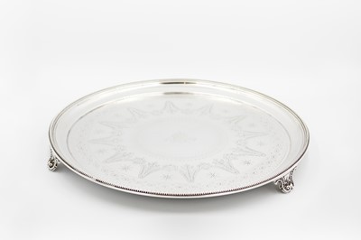 Lot 134 - A Victorian silver circular salver by Frederick Elkington, Elkington & Co.