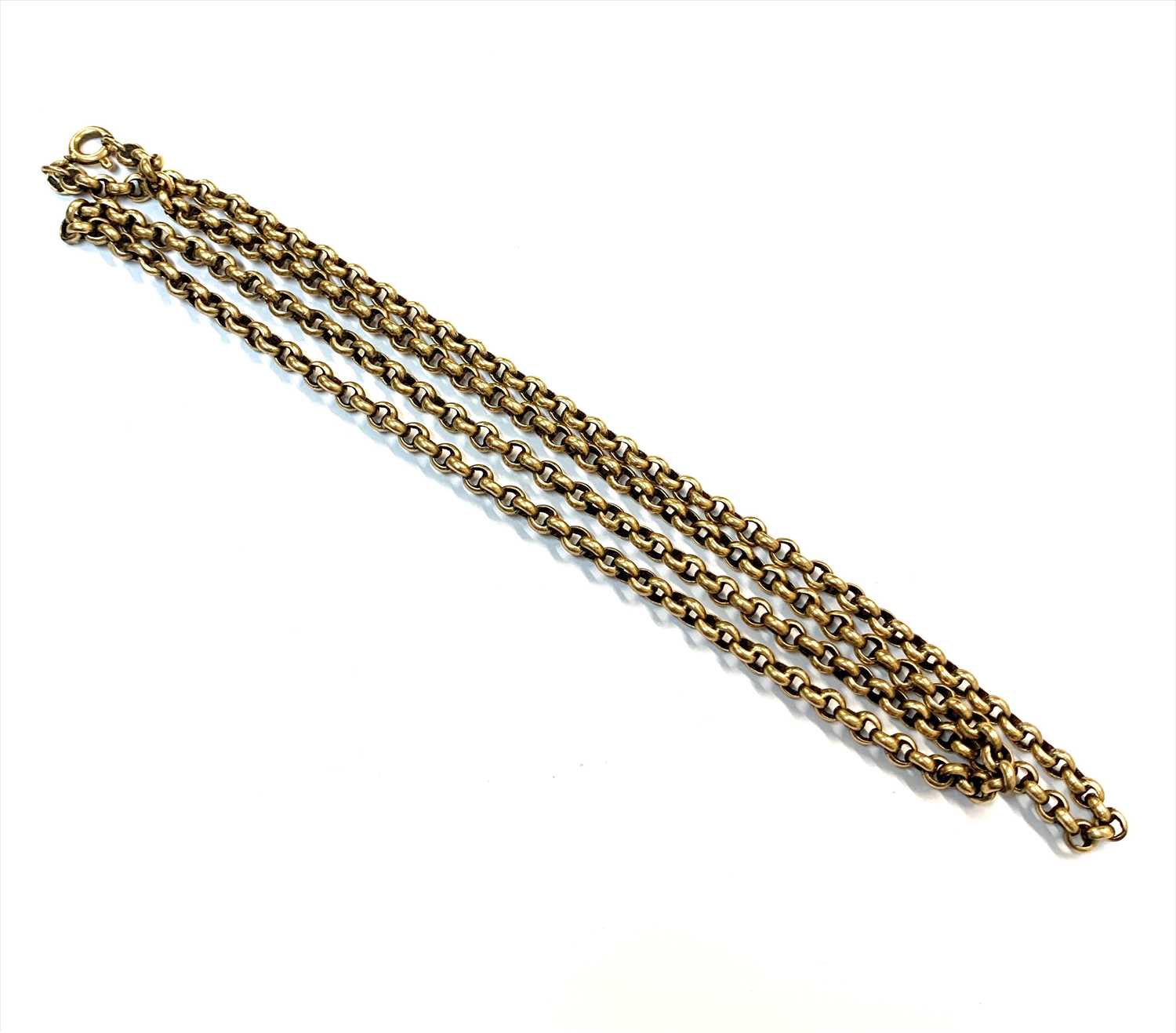 Lot 2470 - A 9ct gold Belcher link chain 10.5gm