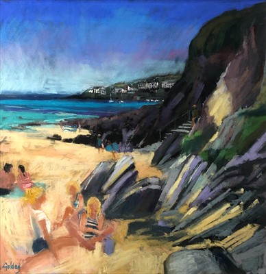 Lot 585 - Lynn GOLDEN (b.1958) Steps to the beach Pastel...