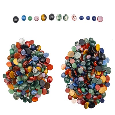 Lot 308 - A quantity of cabochon gemstones.