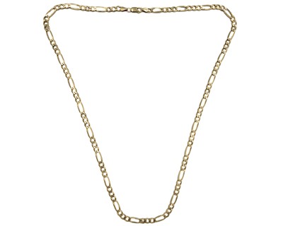 Lot 2 - A 9ct Italian Figaro link necklace.