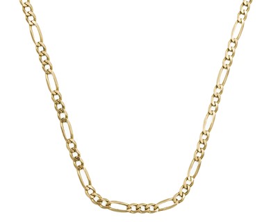 Lot 2 - A 9ct Italian Figaro link necklace.