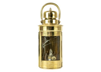 Lot 260 - An early 20th century brass ship binnacle lamp.