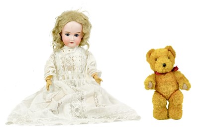 Lot 766 - Armand Marseille doll and teddy bear