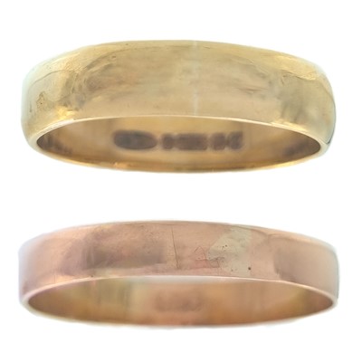 Lot 15 - Two 9ct band rings.