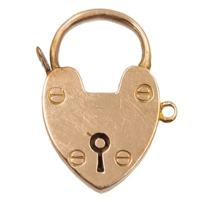 Lot 19 - A 15ct rose gold padlock clasp.