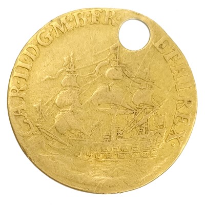 Lot 22 - A Charles II gold touch piece.