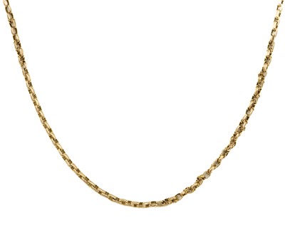 Lot 30 - A 9ct gold fancy and belcher link necklace.