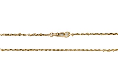 Lot 30 - A 9ct gold fancy and belcher link necklace.