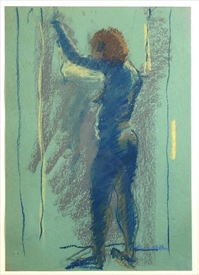 Lot 381 - Rose HILTON (1931-2019) Blue Nude Pastel on...