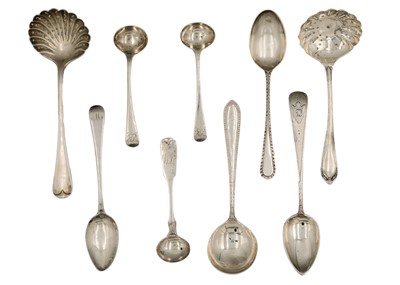 Lot 81 - A selection of silver spoons.