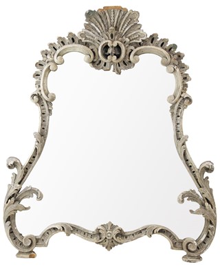 Lot 151 - A silvered gesso rococo style mirror.