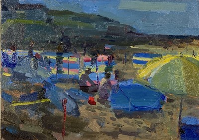 Lot 393 - Bo HILTON (b.1961) Sennen Oil on board Signed...