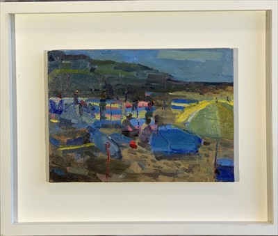 Lot 393 - Bo HILTON (b.1961) Sennen Oil on board Signed...