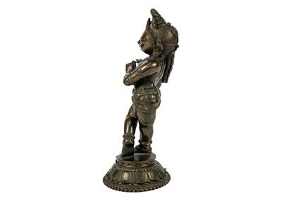 Lot 35 - An Indian bronze figure of dancing Krishna.