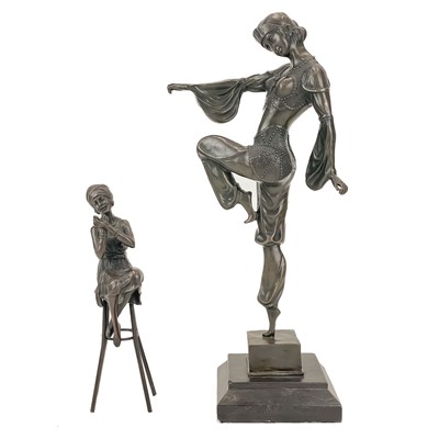 Lot 132 - A reproduction bronze dancing figure.