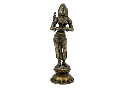Lot 36 - An Indian bronze figure of the Hindu goddess Deepalakshmi