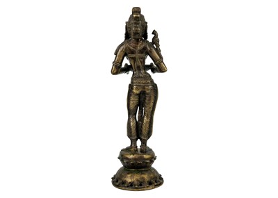 Lot 36 - An Indian bronze figure of the Hindu goddess Deepalakshmi